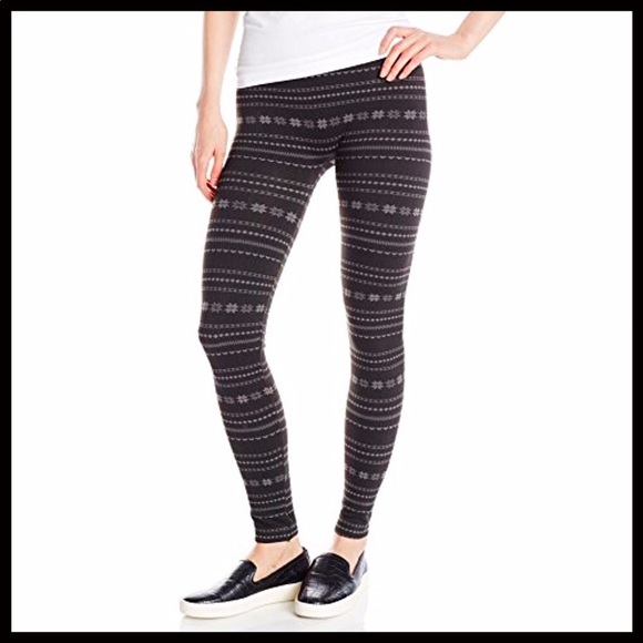 BETSEY JOHNSON BLACK NORDIC PRINT FLEECE LEGGINGS - Picture 6 of 6